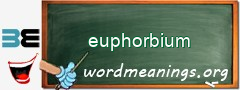 WordMeaning blackboard for euphorbium